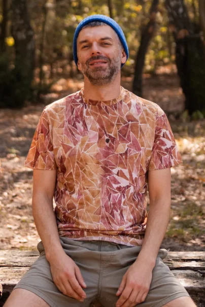 T-shirt z wełny merino męski ginger gorpcore