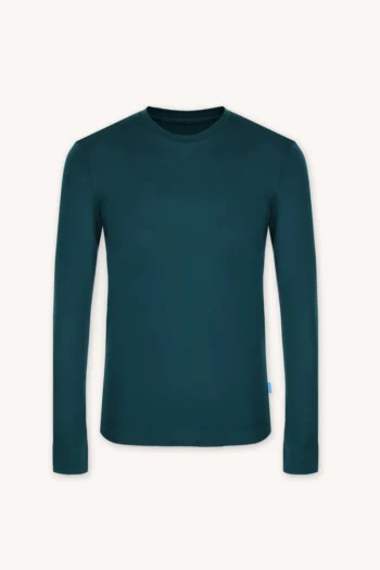 Koszulka z wełny merino z długim rękawem męska petrol