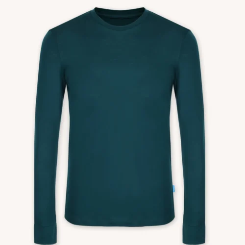 Koszulka z wełny merino z długim rękawem męska petrol Koszulka z wełny merino z długim rękawem męska petrol