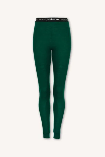 Legginsy termoaktywne z wełny merino 100% damskie zielone
