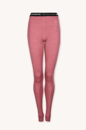 Legginsy termoaktywne z wełny merino 100% damskie zgaszony różowy