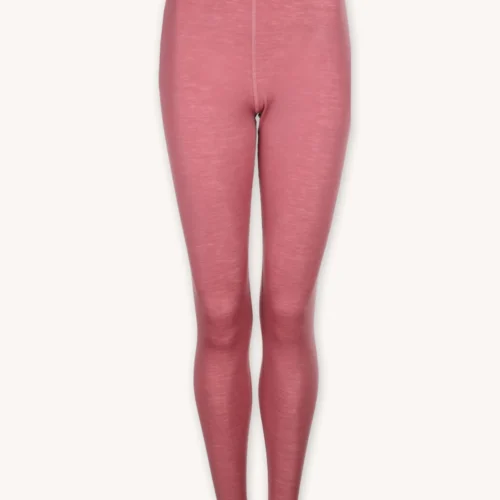 Legginsy termoaktywne z wełny merino 100% damskie zgaszony różowy