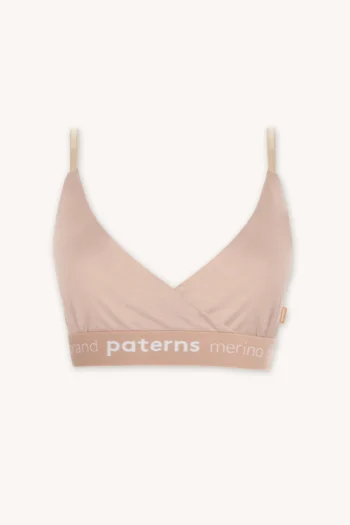 Stanik termoaktywny z wełny merino kopertowy cielisty