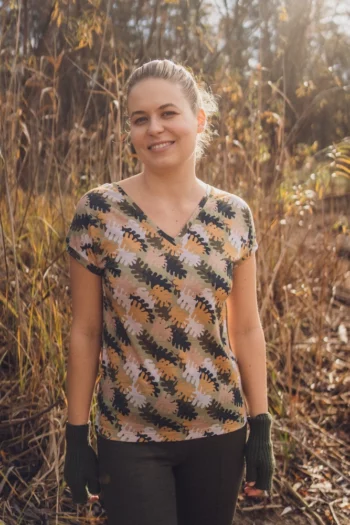 Koszulka z wełny merino damska oakie dokie