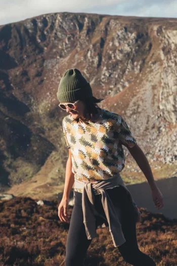 Koszulka z wełny merino prosta damska oakie dokie