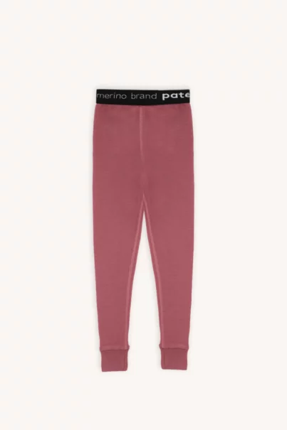 Legginsy termoaktywne z wełny merino 100% dla dzieci zgaszony różowy