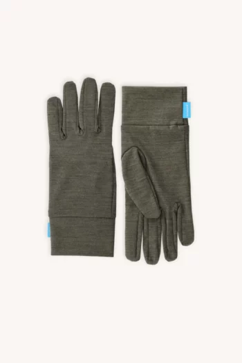 Rękawiczki cienkie liner z wełny merino zielony melanż