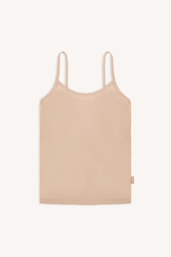 A cielista podkoszulka termoaktywna z wełny merino na ramiączkach, ułożona płasko na jasnym tle.