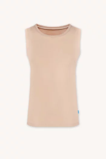 Podkoszulka pod koszulę 100% merino z dekoltem U męska cielista