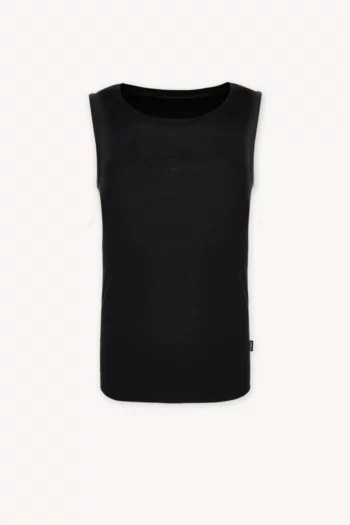 Podkoszulka pod koszulę 100% merino z dekoltem U męska czarna