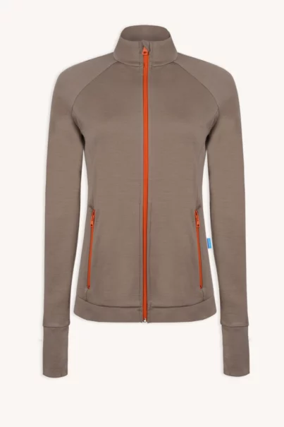 Bluza z wełny merino sportowa damska mocha