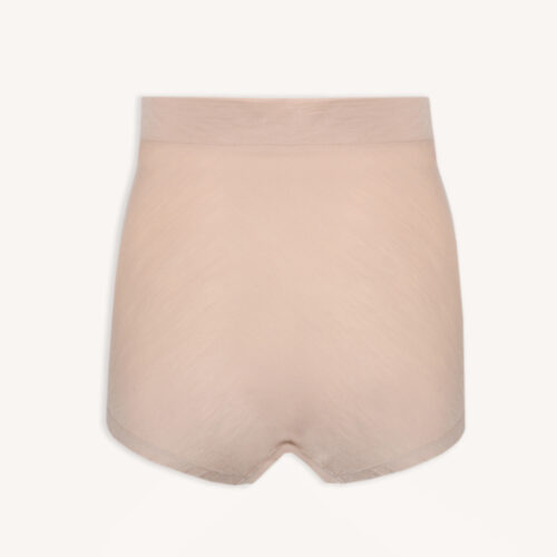 Bluza z wełny merino oversize z kołnierzem w trójkąty prezentowana na gładkim białym tle, pokazana od tyłu.