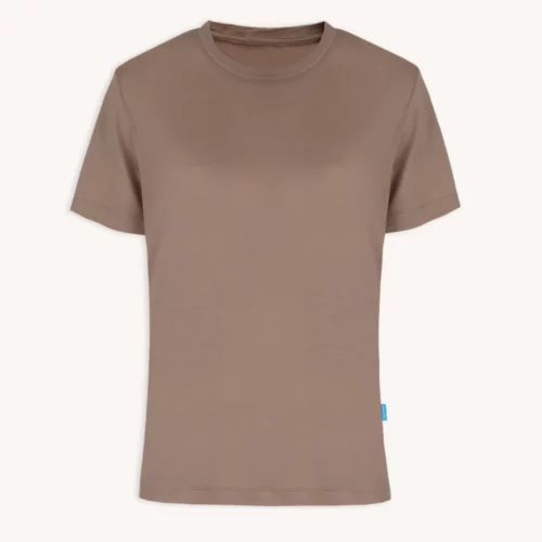 Koszulka z wełny merino prosta damska mocha Koszulka z wełny merino prosta damska mocha