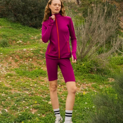 Kolarki z wełny merino damskie fuksja Kolarki z wełny merino damskie fuksja