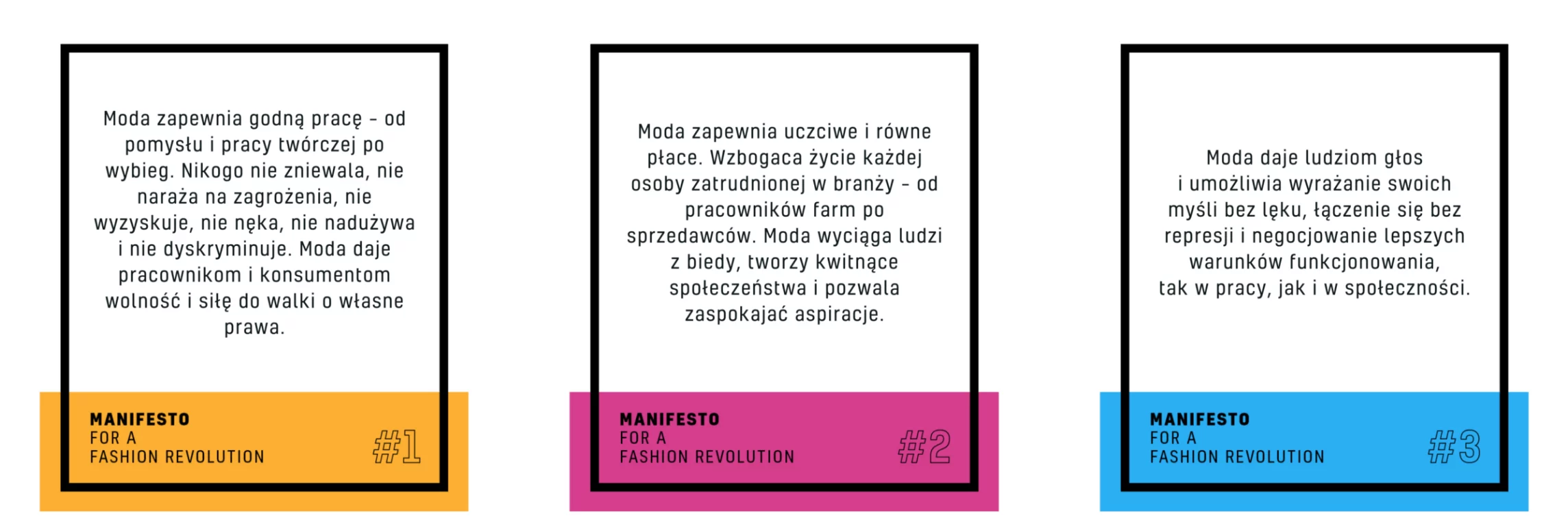 Manifest Fashion Revolution – punkty 1–3