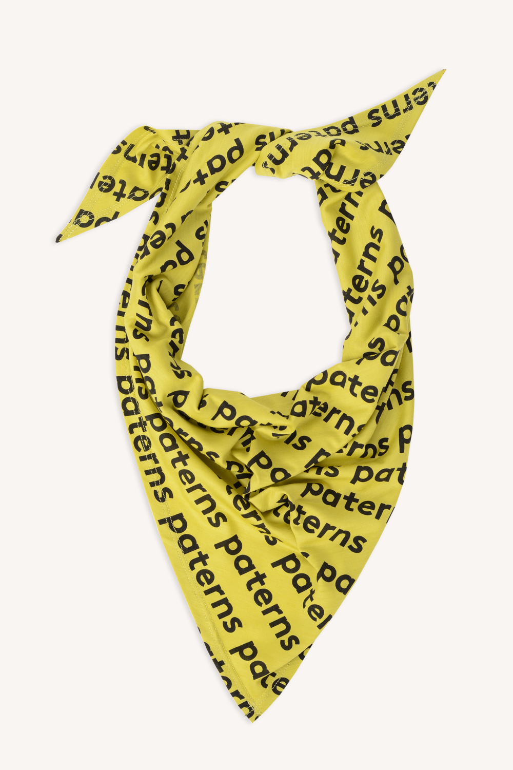 Bandana z wełny merino limonkowa paterns