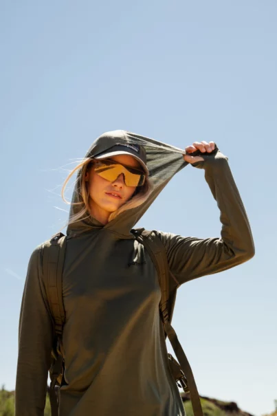 Bluza sunhoodie z wełny merino damska oliwkowa