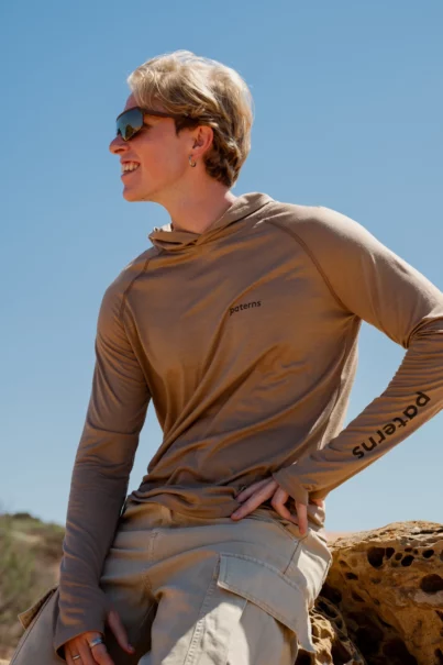 Bluza sunhoodie z wełny merino męska beżowa