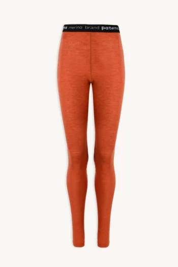 Legginsy termoaktywne z wełny merino 100% damskie pomarańczowe