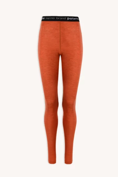 Legginsy termoaktywne z wełny merino 100% damskie pomarańczowe