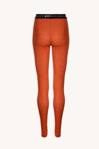 Legginsy termoaktywne z wełny merino 100% damskie pomarańczowe