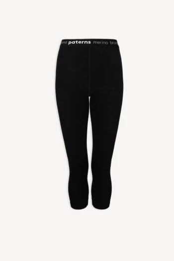 Legginsy 3/4 termoaktywne z wełny merino 100% damskie czarne