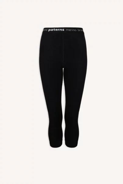 Legginsy 3/4 termoaktywne z wełny merino 100% damskie czarne
