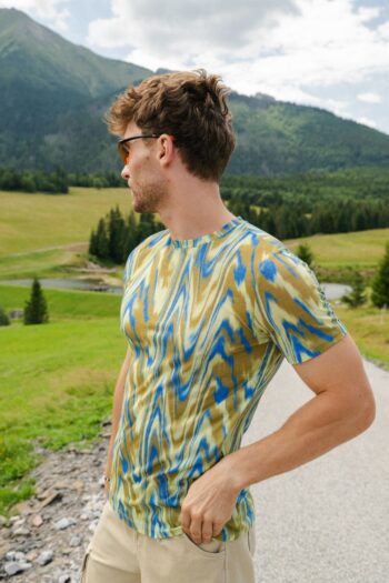 T-shirt z wełny merino męski rave