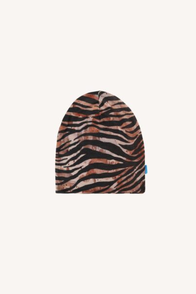 Czapka z wełny merino dla dzieci cienka zebra